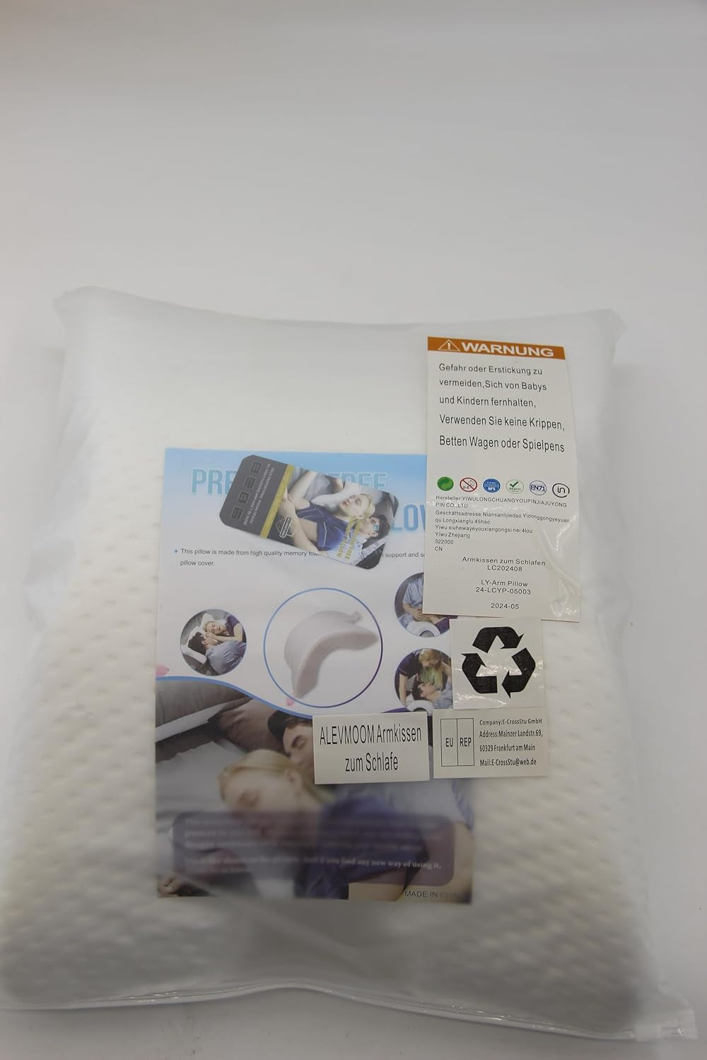 Couple Pillow Arm Pillow Cuddle Pillow with Hole Neck Cervical Pillow for Couples Memory Foam U Shaped for Side Sleeper Office Rest Pillow