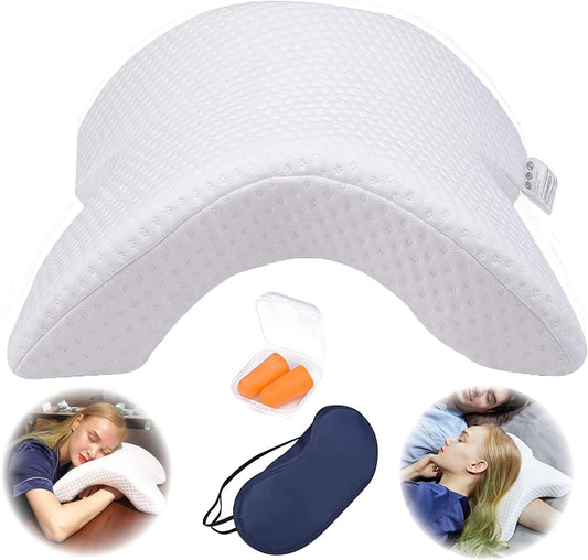 Couple Pillow Arm Pillow Cuddle Pillow with Hole Neck Cervical Pillow for Couples Memory Foam U Shaped for Side Sleeper Office Rest Pillow